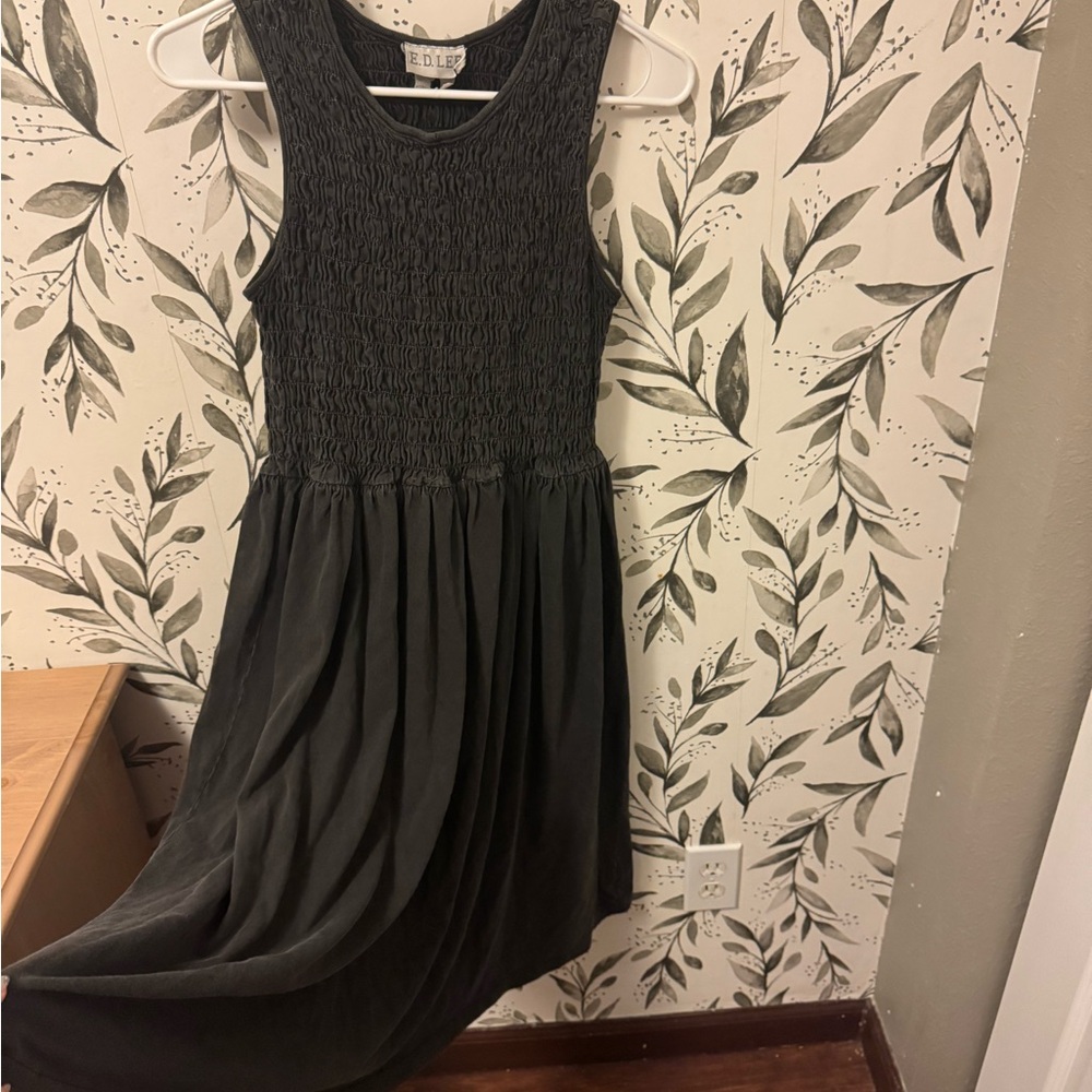 Vintage Lee Sleeveless Smocked Midi Dress Boho Chic - Picture 4 of 6